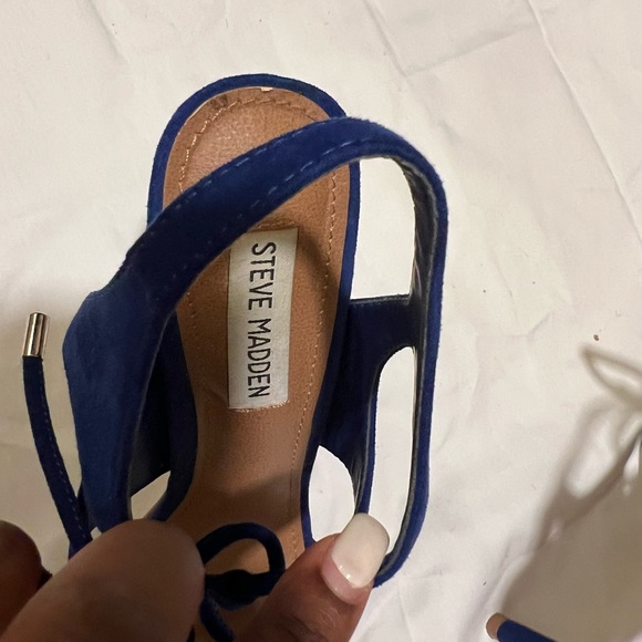 Steve Madden Cobalt Blue Lace Up Heels - Picture 7 of 7